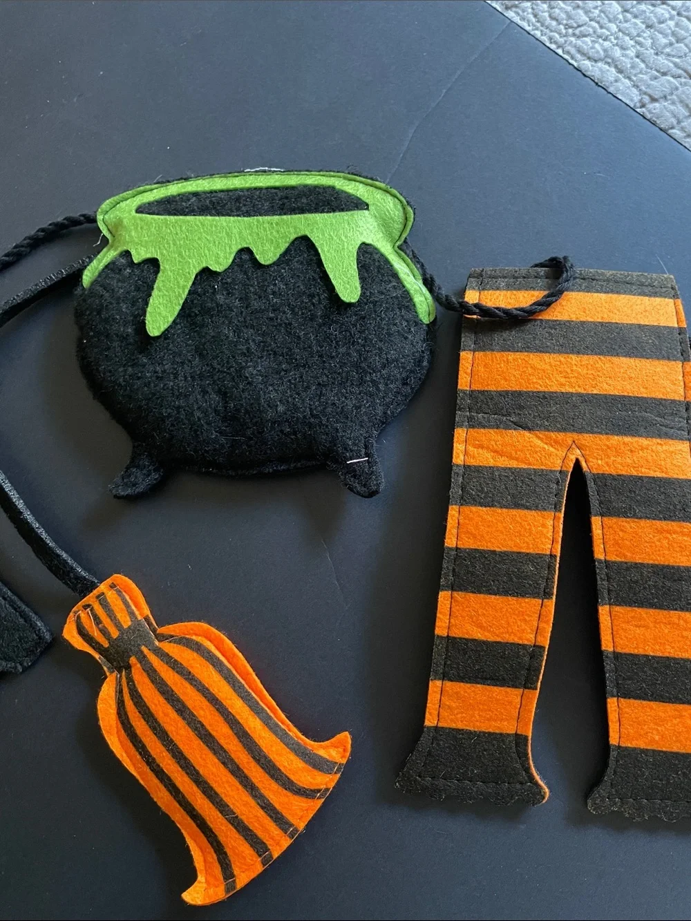 Ashland Halloween Garland - Black, Orange & Green Felt Accents